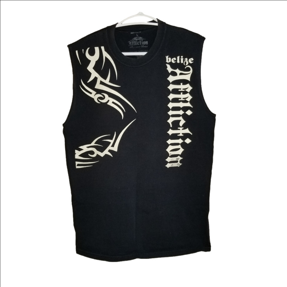 Affliction Signature Series Randy Couture Sleeveless Tank Top Label Reads Size L